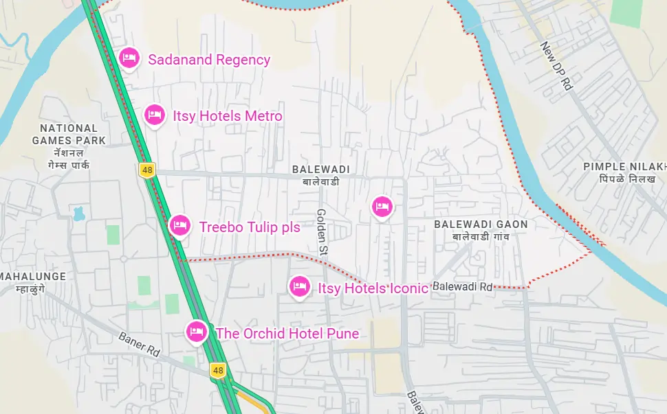 Vilas Javdekar Balewadi Location Map